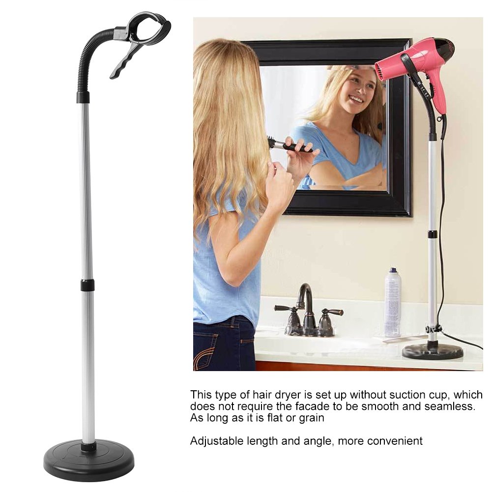 Hair Dryer Stand Hands Free Floor - حامل مجفف الشعر للنساء، منظم للحمام،