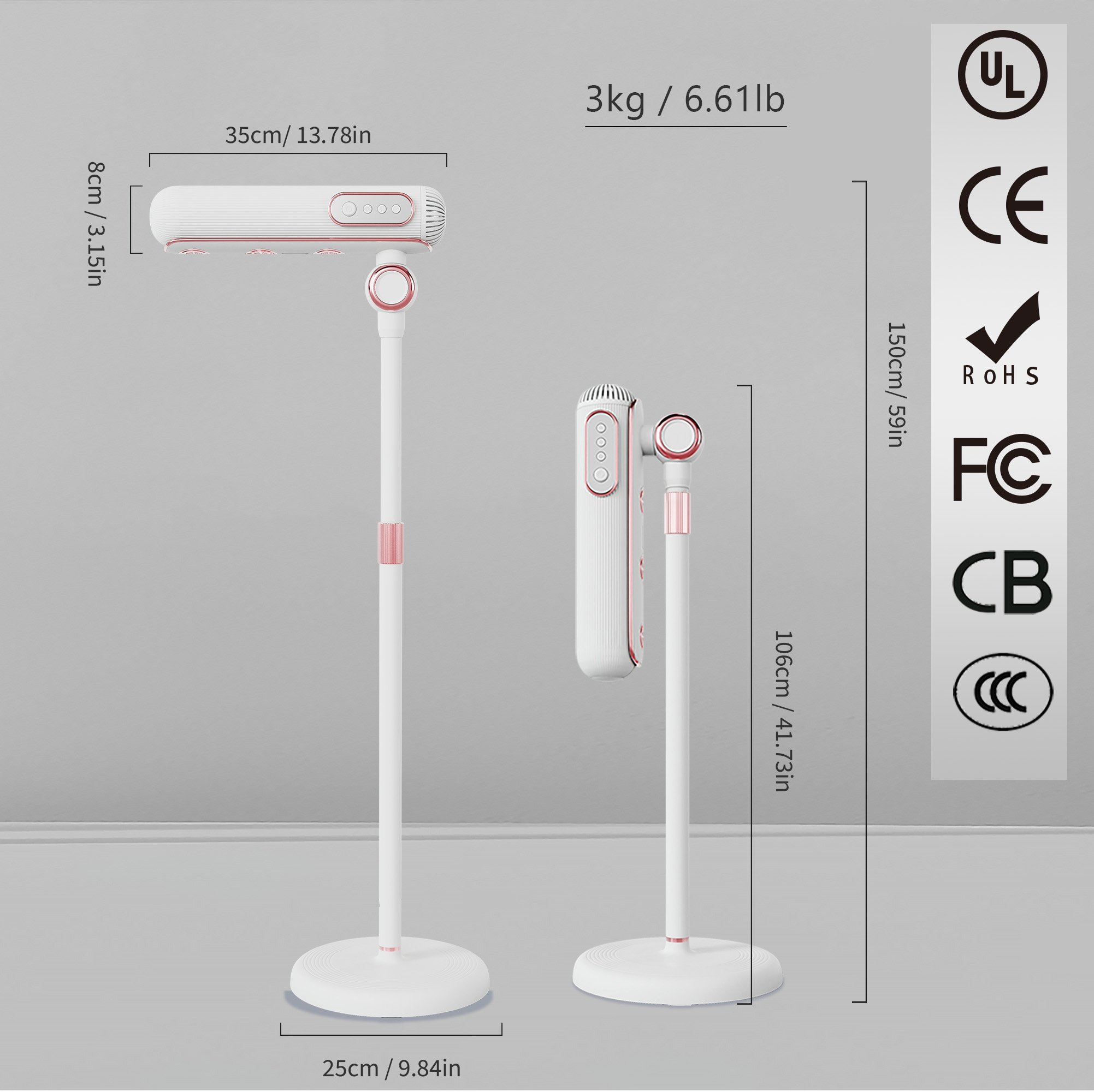 Hair Dryer Stand Hands Free Floor - مجفف شعر احترافي بحامل عمودي بدون