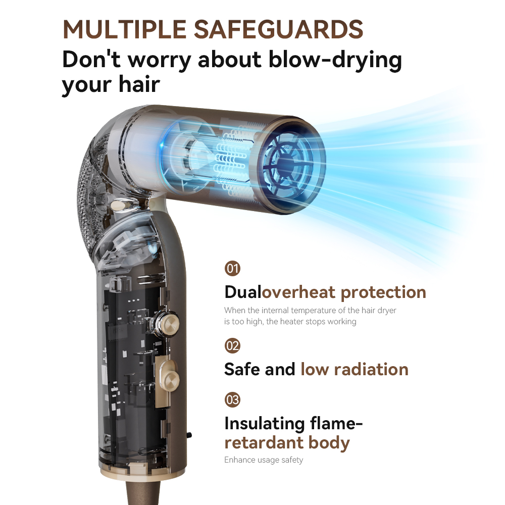 مجفف شعر محمول قابل للطي 2025  - مراجعة Foldable Travel Hair Dryer Brushless وسعره
