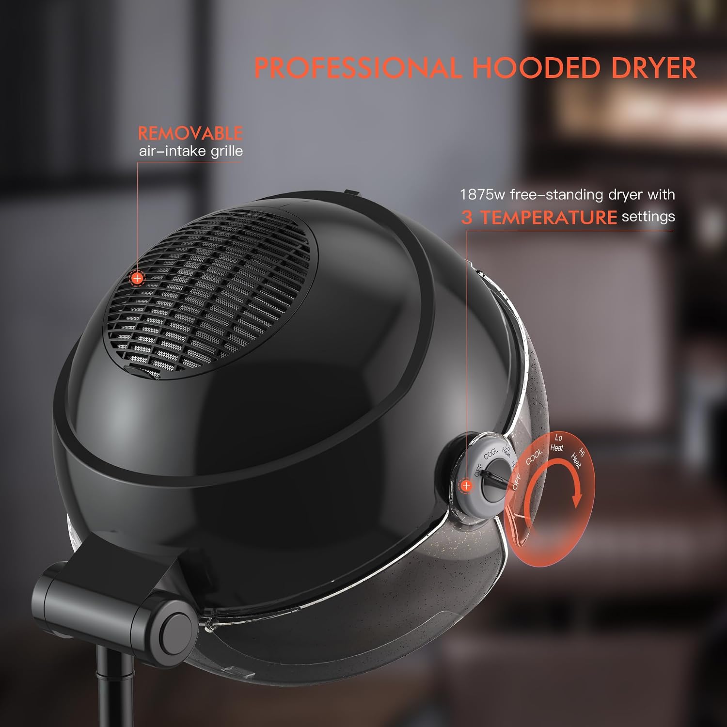 مجفف شعر أيوني محمول قائم بذات - مراجعة Ionic Bonnet Hood Hair Dryer Stand وسعره