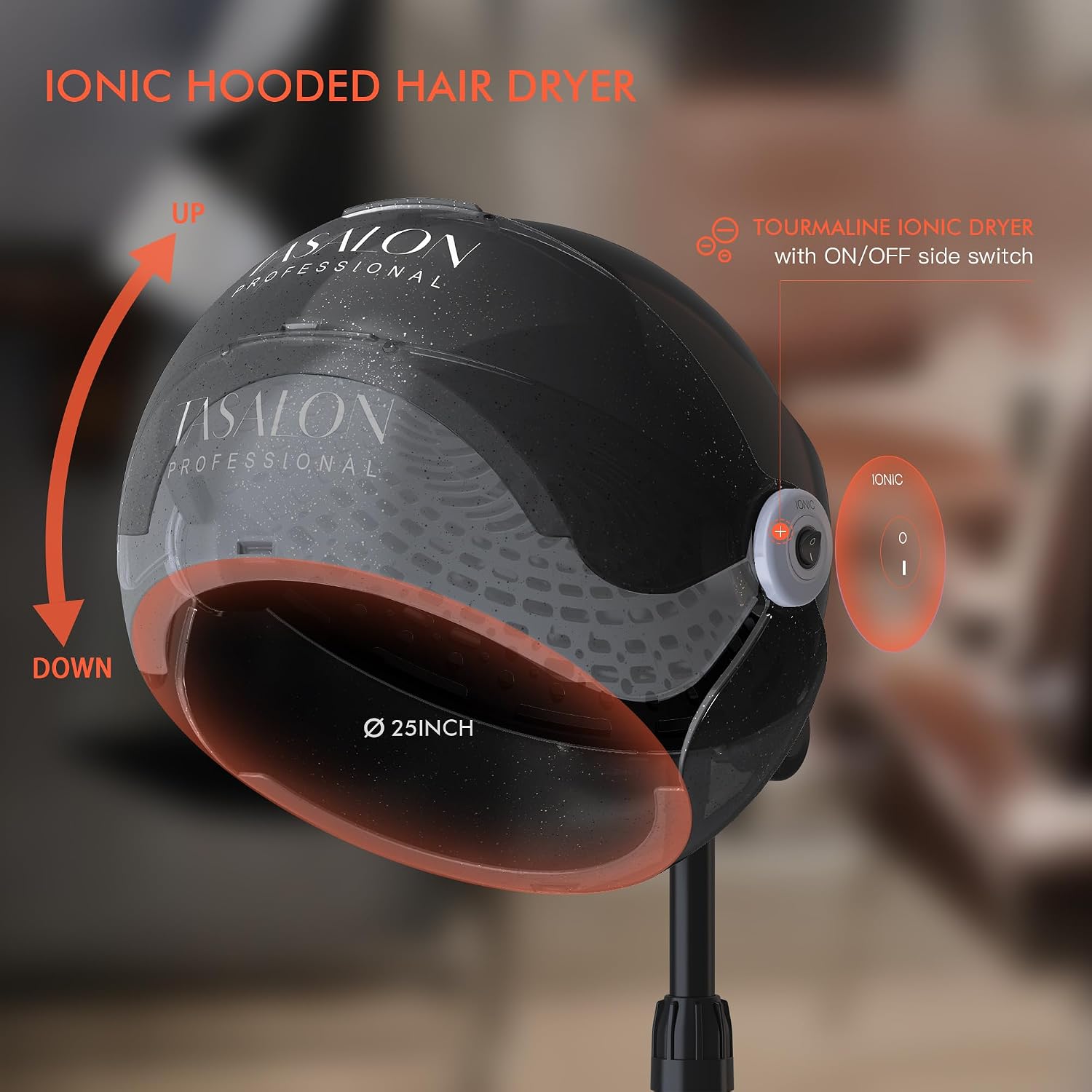 مجفف شعر أيوني محمول قائم بذات - مراجعة Ionic Bonnet Hood Hair Dryer Stand وسعره