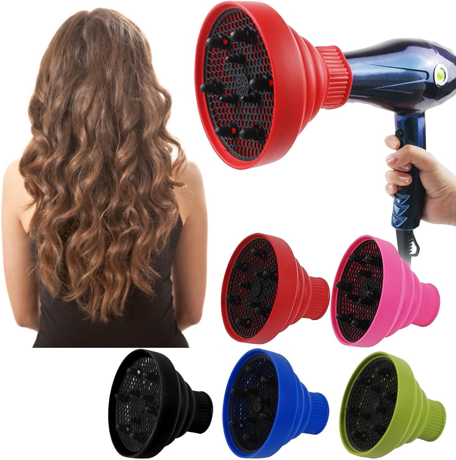 صالون الشعر الناشر النساء مجعد - مراجعة Hair Dryer Diffuser Attachment Universal وسعره