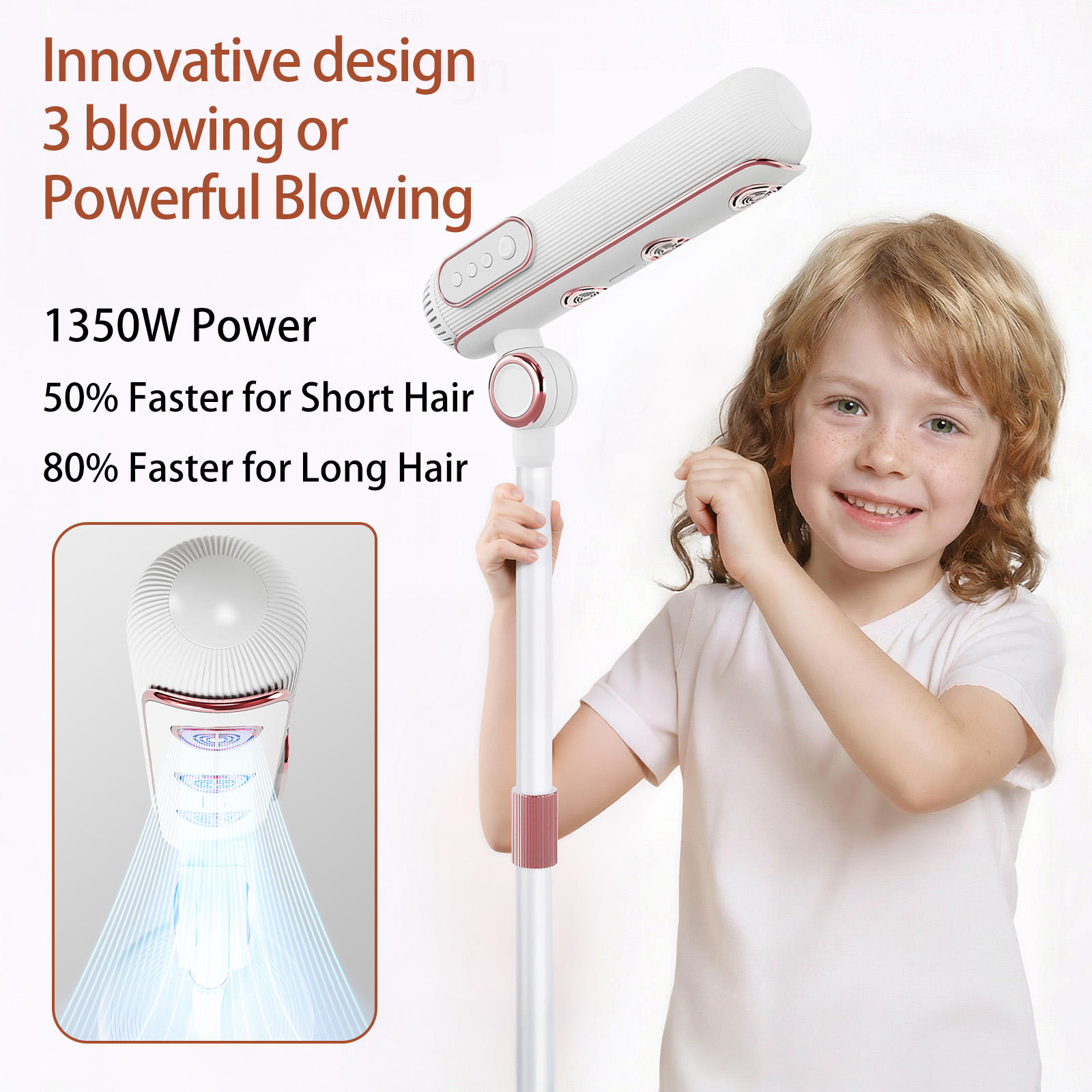 مجفف شعر عمودي ذكي يعمل بدون ا - مراجعة Hair Dryer Stand Hands Free Floor وسعره