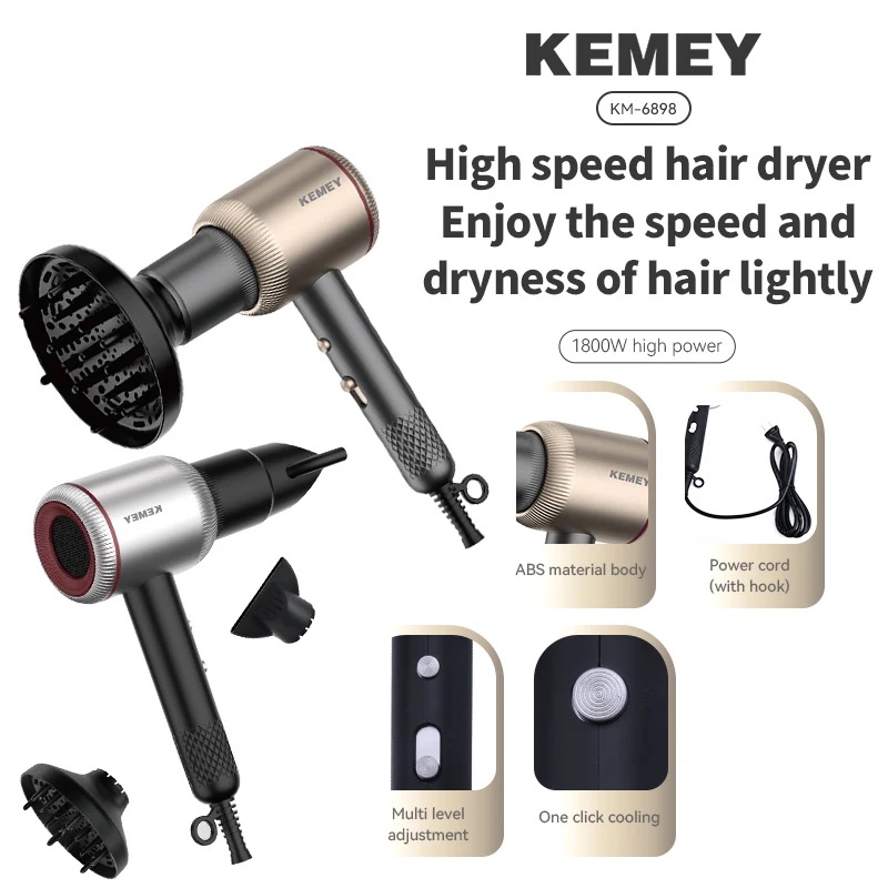 Kemei المهنية الأيونية صالون م - مراجعة Hair Blow Dryer Low Noise Powerful وسعره