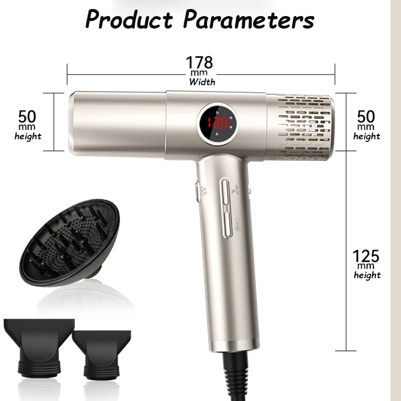 مجفف شعر عالي السرعة مع شاشة L - مراجعة High Speed Hair Dryer Brushless 110000Rpm وسعره