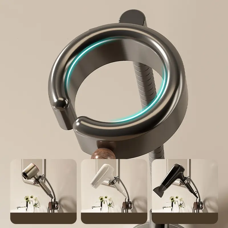 حامل مجفف الشعر بكأس شفط للاست - مراجعة Hair Dryer Stand Hands Free Floor وسعره