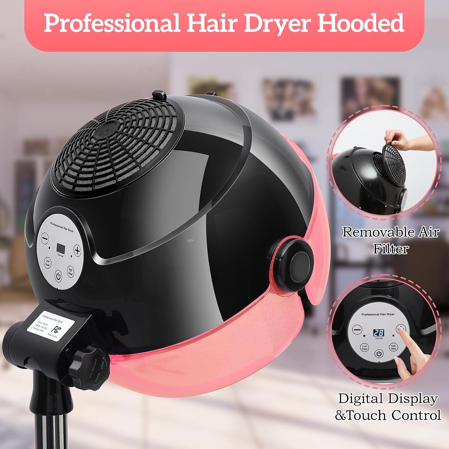 مجفف شعر أيوني احترافي قائم بذ - مراجعة Ionic Bonnet Hood Hair Dryer Stand وسعره