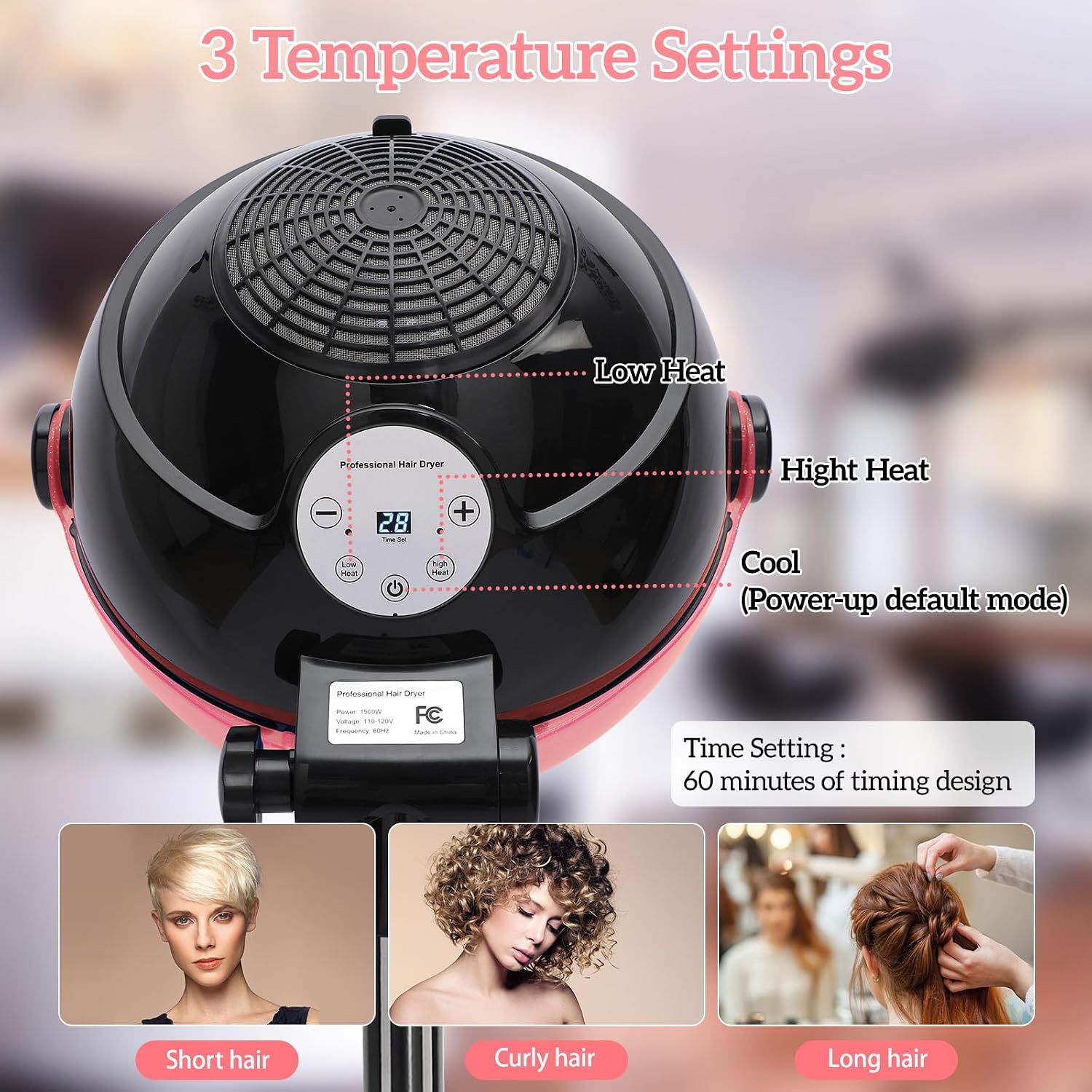 مجفف شعر أيوني احترافي قائم بذ - مراجعة Ionic Bonnet Hood Hair Dryer Stand وسعره