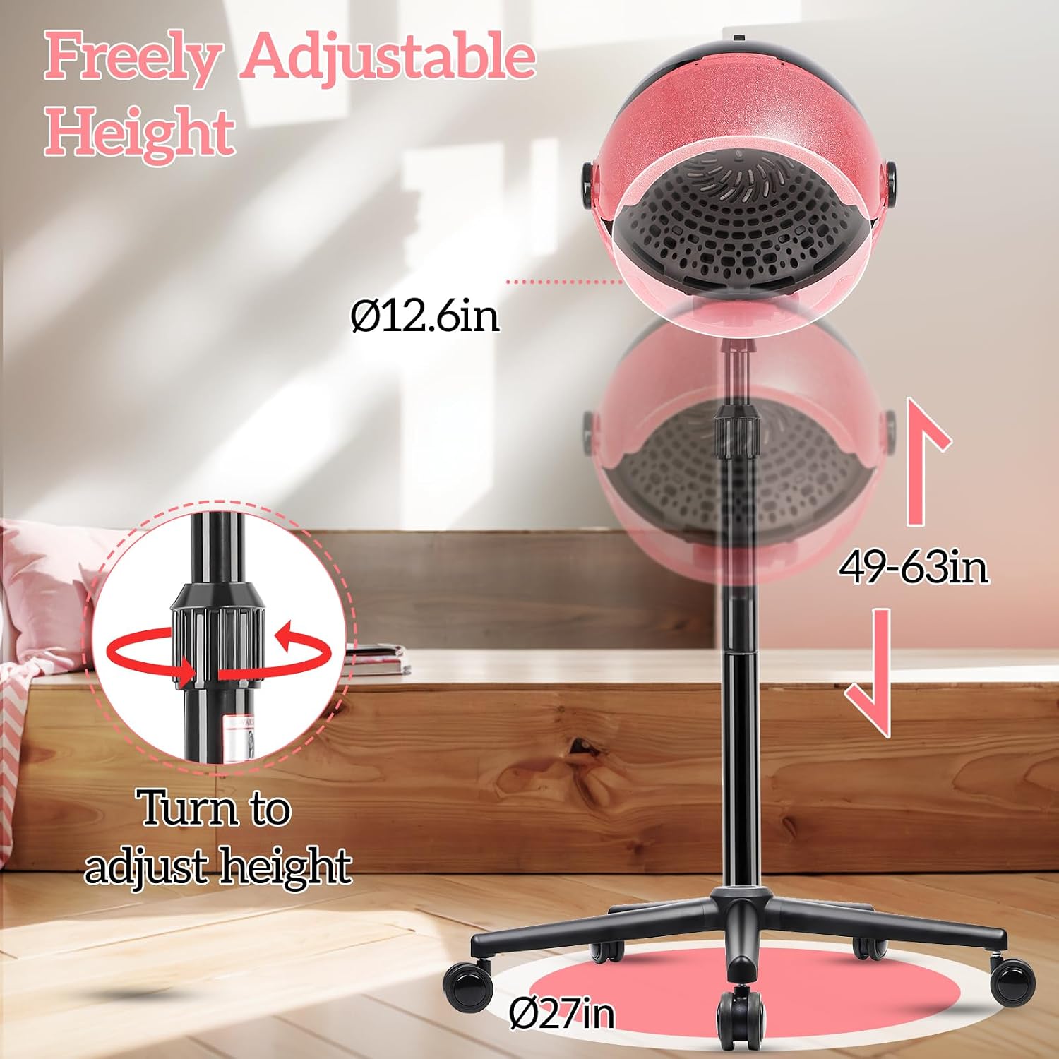 مجفف شعر أيوني احترافي قائم بذ - مراجعة Ionic Bonnet Hood Hair Dryer Stand وسعره