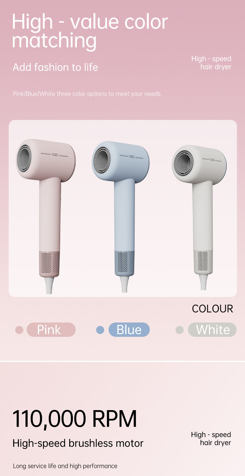مجفف شعر صغير عالي السرعة بدون - مراجعة High Speed Hair Dryer Brushless 110000Rpm وسعره