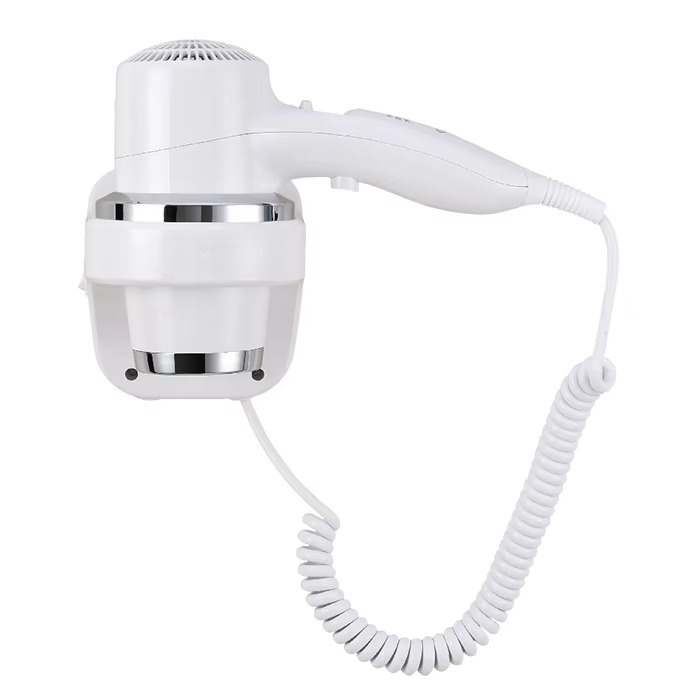 مجفف شعر أبيض مثبت على الحائط  - مراجعة Wall Mount Hotel Hair Dryer 1800W وسعره