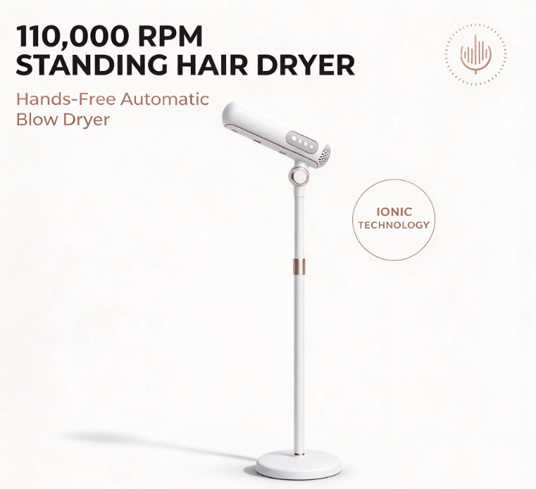 مجفف شعر عمودي احترافي، يمكن ا - مراجعة Hair Dryer Stand Hands Free Floor وسعره
